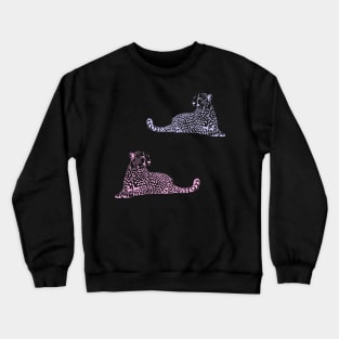 pink and purple cheetah preppy aesthetic Crewneck Sweatshirt